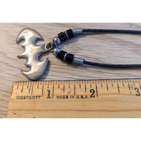 Batman Six Flags Discovery Kingdom Silver Pendant Rope Necklace - Picture 5 of 6